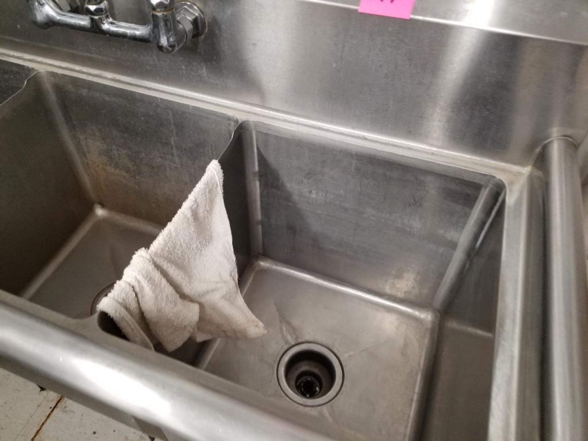 3 bay stainless steel sink. - Image 3 of 6