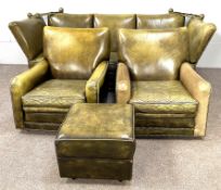 A ‘Pegasus’ leatherette suite, including a Knole three seat settee and two matching armchairs, all