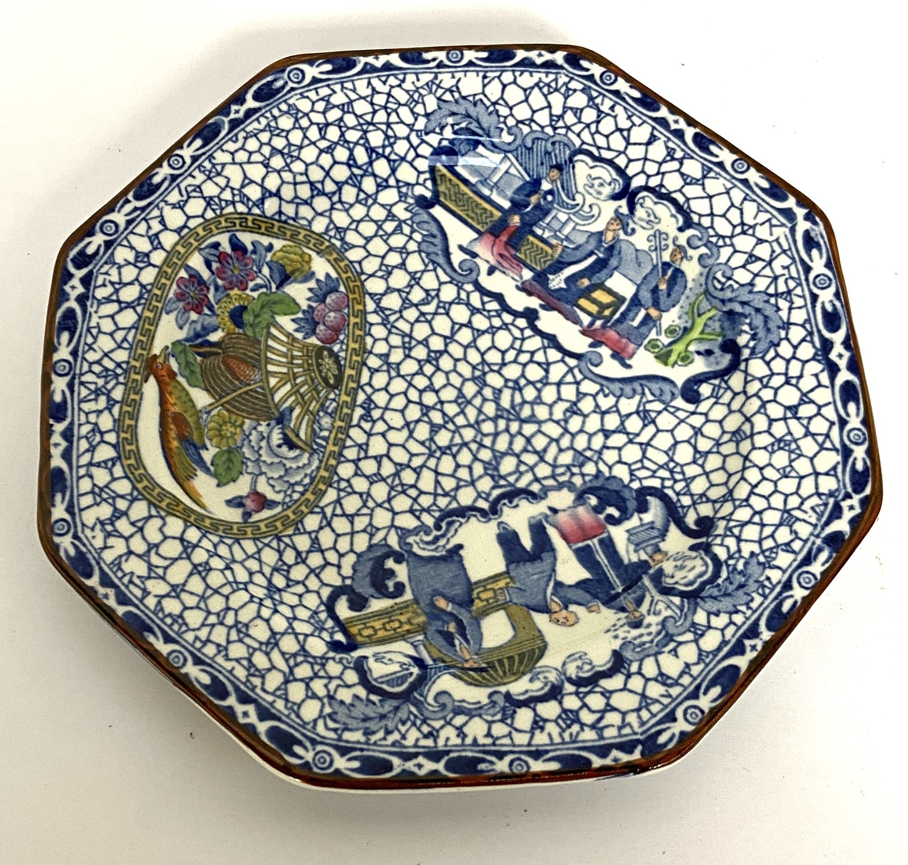 A selection of Adams Chinese pattern wares, including various platters, moon shaped salad dishes, - Image 9 of 10