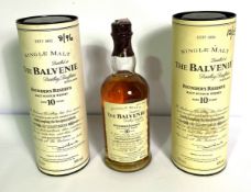 WHISKY: Three bottles of The Balvenie, 'Founders Reserve', 10 year Old,  40%, 70cl bottles. Two