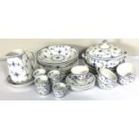 A Furnival ceramic part dinner service, including covered vegetable tureens, jugs, cups and