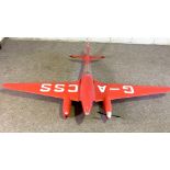 A vintage De Havilland DH-88 Comet 'Grosvenor House' model aeroplane, wings marked G-A CSS, probably
