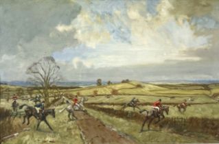 After Tom Carr, 'The Cottesmore', a hunting print, framed, titled and glazed