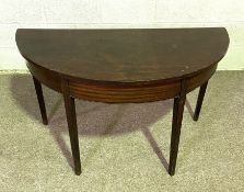 A Regency style demi lune side table