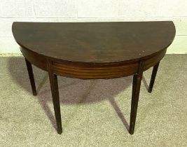 A Regency style demi lune side table