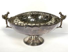 A silver racing trophy, hallmarked Sheffield 1968, 'The Contour Hosiery Stakes', the wide circular