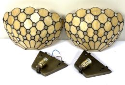 A pair smoked glass 'Jewel Tiffany Style' wall lamps, modern