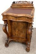 An attractive mid Victorian burr walnut Davenport desk, circa 1870, of typical form, with hinged
