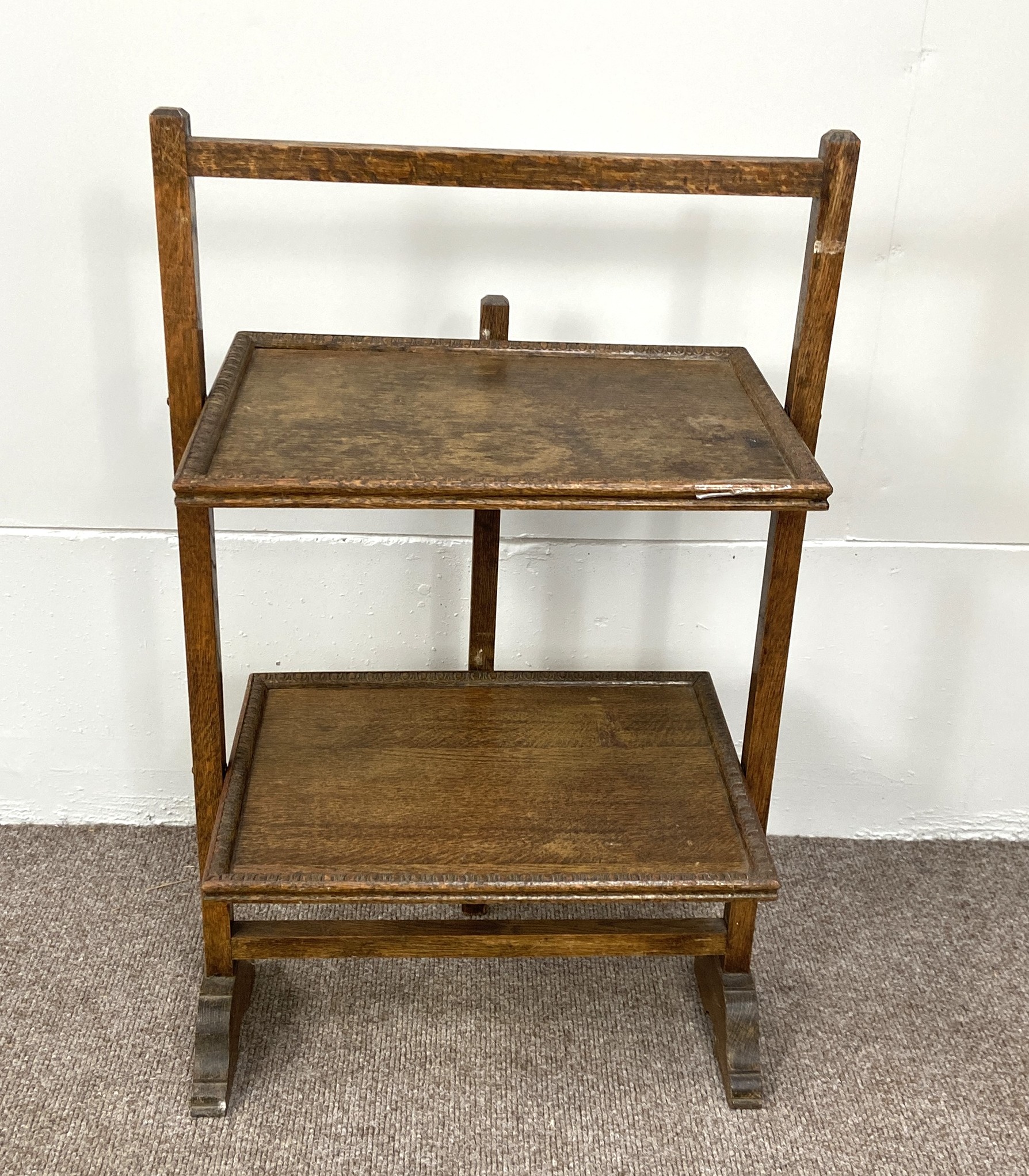 A vintage white painted wrought iron towel rail; a painted corner stand, a folding tray topped table - Image 4 of 12