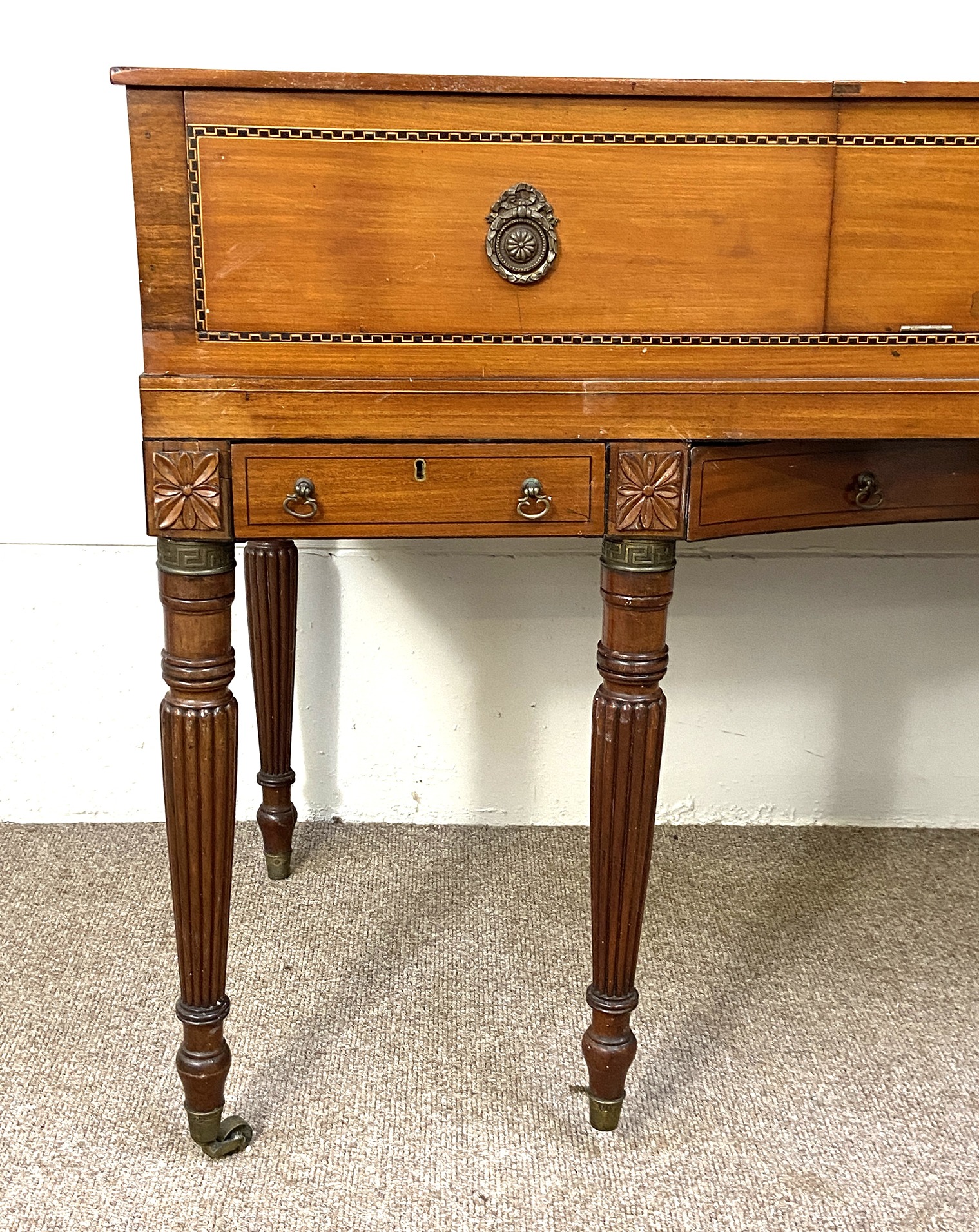 A Regency mahogany square box piano, circa 1810, (converted as attractive sideboard), with typical - Image 2 of 7