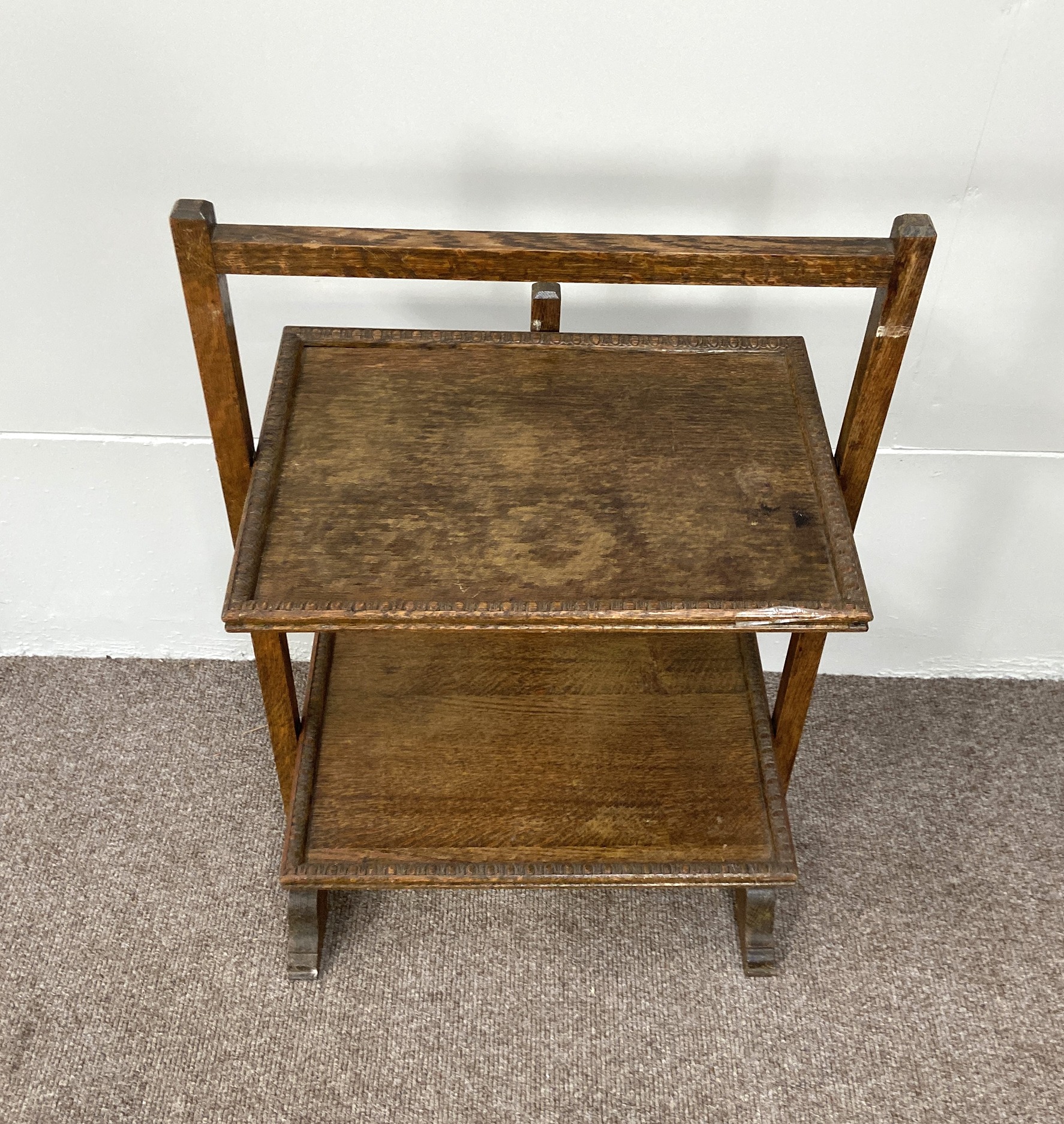 A vintage white painted wrought iron towel rail; a painted corner stand, a folding tray topped table - Image 11 of 12