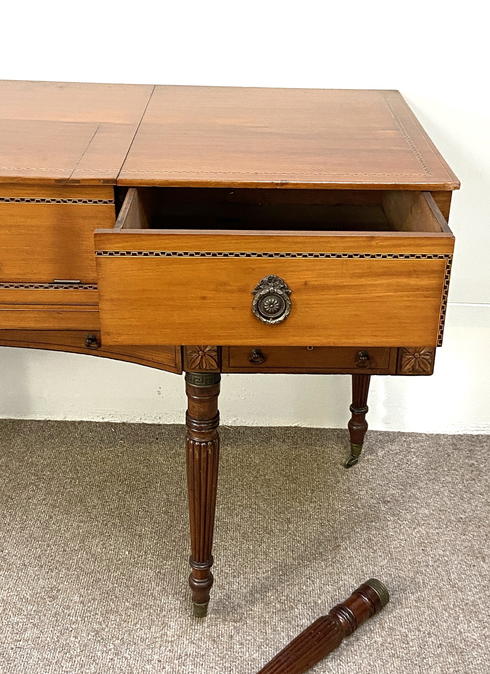 A Regency mahogany square box piano, circa 1810, (converted as attractive sideboard), with typical - Image 6 of 7