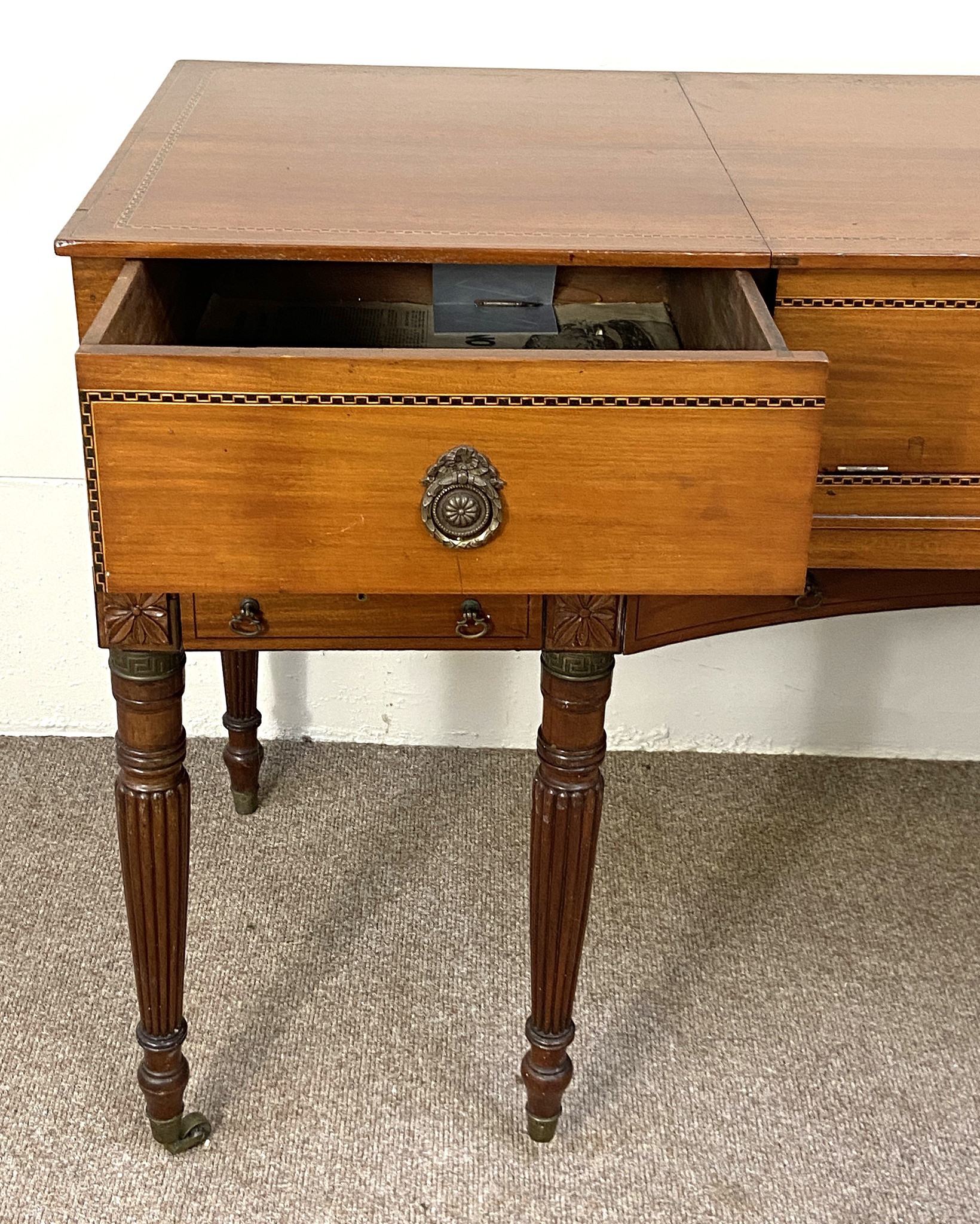 A Regency mahogany square box piano, circa 1810, (converted as attractive sideboard), with typical - Image 7 of 7