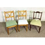 Assorted chairs, including a comfortable Bamboo conservatory armchair; three assorted kitchen chairs