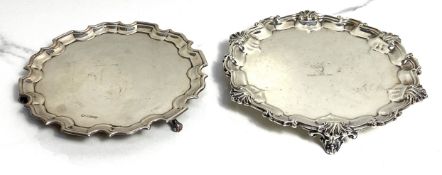 A George III style silver card waiter (or small salver), hallmarked London 1900, of typical form