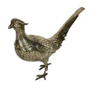 A large silver table decoration, in form of cock pheasant, import mark for Edinburgh 1931,