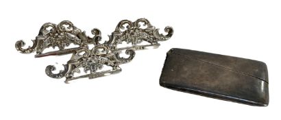 A pair of Victorian silver menu holders, hallmarked Birmingham 1894, together with a third