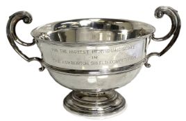 A large silver presentation rose bowl, hallmarked London 1805, of typical circular bowl form with