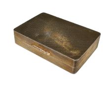An attractive silver gilt snuff box, by Garrards & Co., hallmarked Birmingham 1959, of rectangular