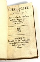 JOHN EVELYN (1620-1706) A Character of England, published 1659, for Jo Crooke, St Paul’s Yard,