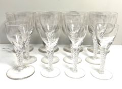 A set of four large 19th century ale glasses, each engraved with hop vines to a wide deep bowl and