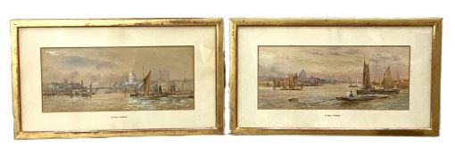 HUGH VANE TURNER, British (XX/XXI), The Port of London, a pair, watercolour, both with prospects