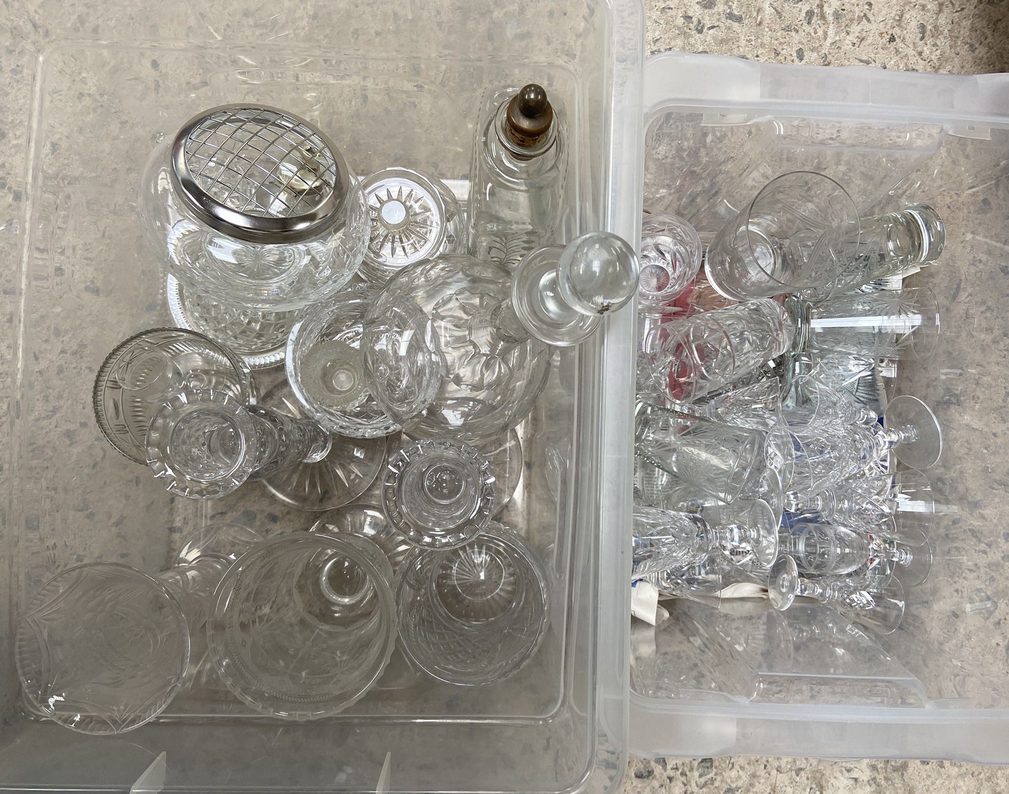 A large assortment of glassware, including a claret decanter, assorted tumblers and wine glasses, - Image 7 of 7