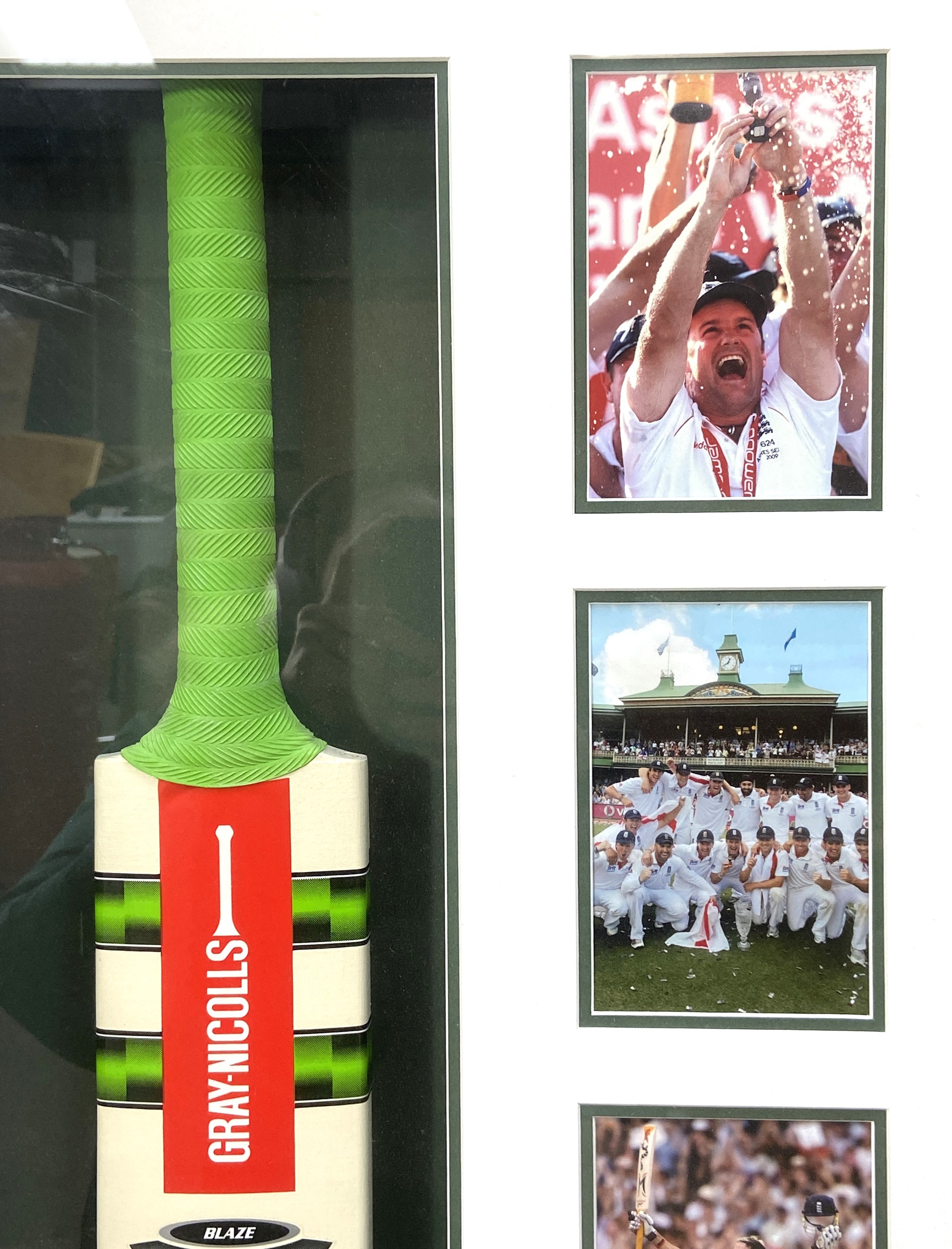 CRICKET: A cased and signed cricket bat, bears signature for Andrew Strauss, surrounded with - Image 4 of 7