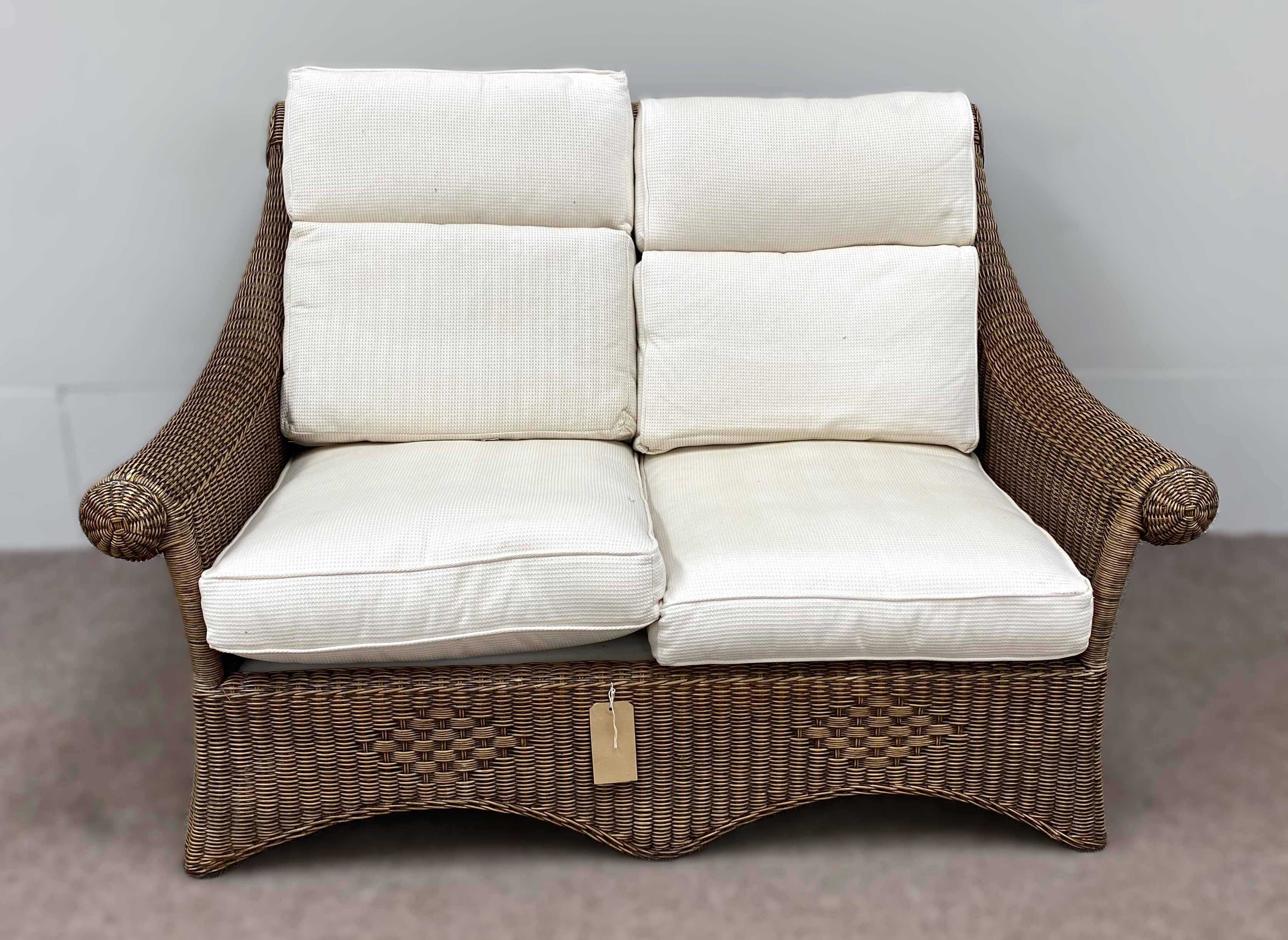 A large modern Colonial style Rattan Conservatory suite, comprising a two seat settee, two - Image 3 of 8