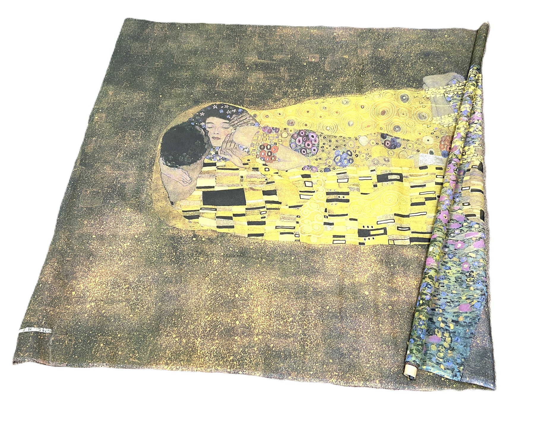 A large decorative screen, printed after Gustav Klimt, The Kiss; also a modern eight light nickel - Bild 5 aus 8