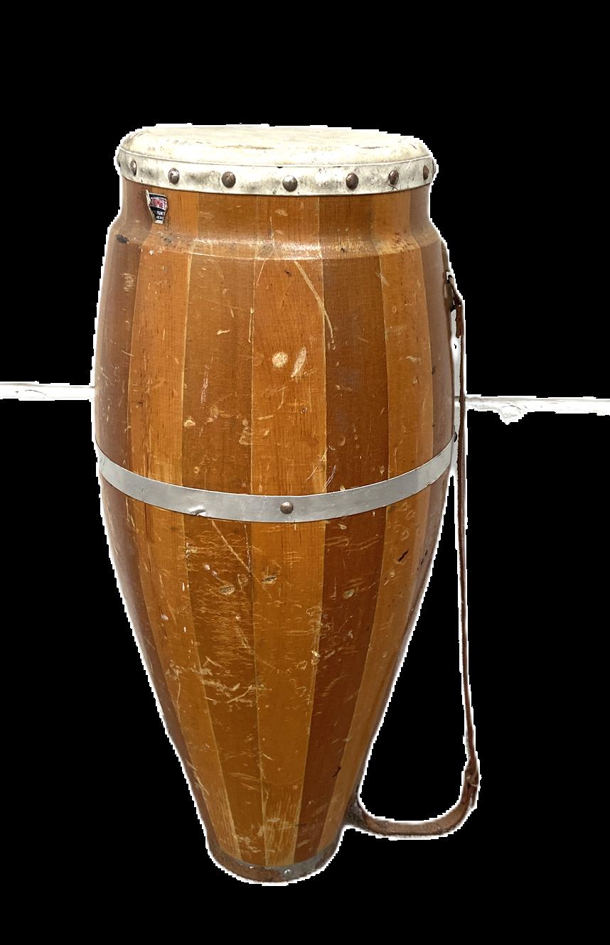 A Cuban style 'Conga' drum, 20th century, (Tumbadora Drum), made with wooden staves in traditional - Image 2 of 3