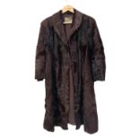 A vintage full length fur coat, with 'Pedigre' fashion label