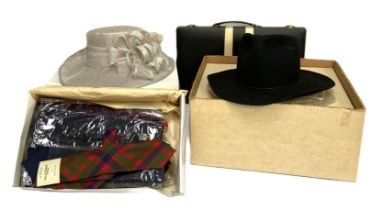 Assorted hats, including a Texas Hatters ‘Stetson’ in black felt, XL, with original case, a