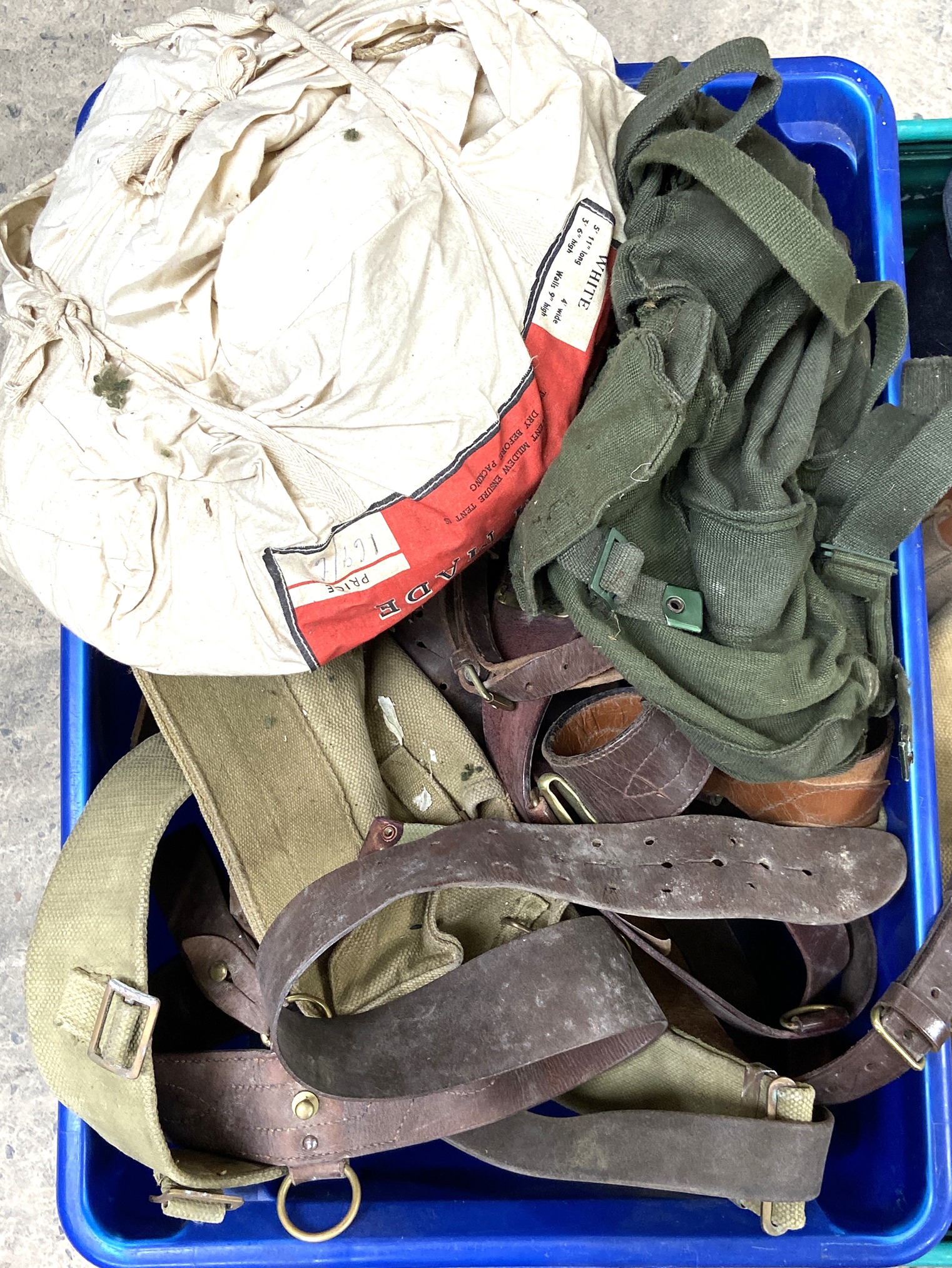 A selection of Military uniform, including assorted Regimental bonnets, a camouflaged helmet, Sam - Image 3 of 7