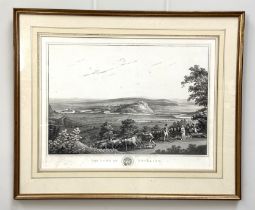 Two large prints, including: 'The Town of Stirling', after I. Clark, a large engraving with Stirling