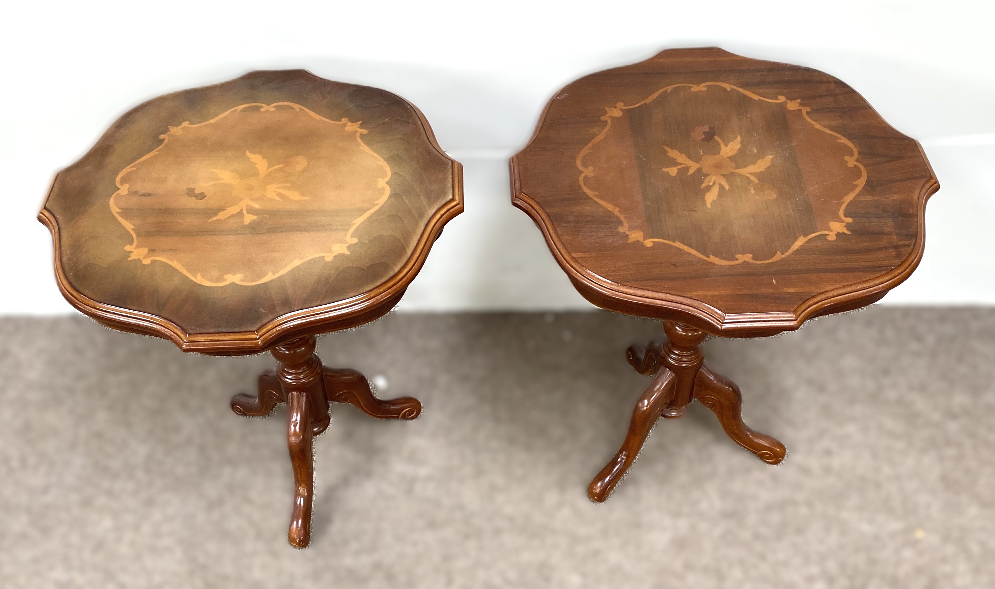 A modern inlaid coffee table and two similar occasional tables (3) - Image 6 of 6