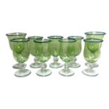 A set of Scottish glass goblets, by Lindean Mill Glassworks, circa 1983 Galashiels, each with a