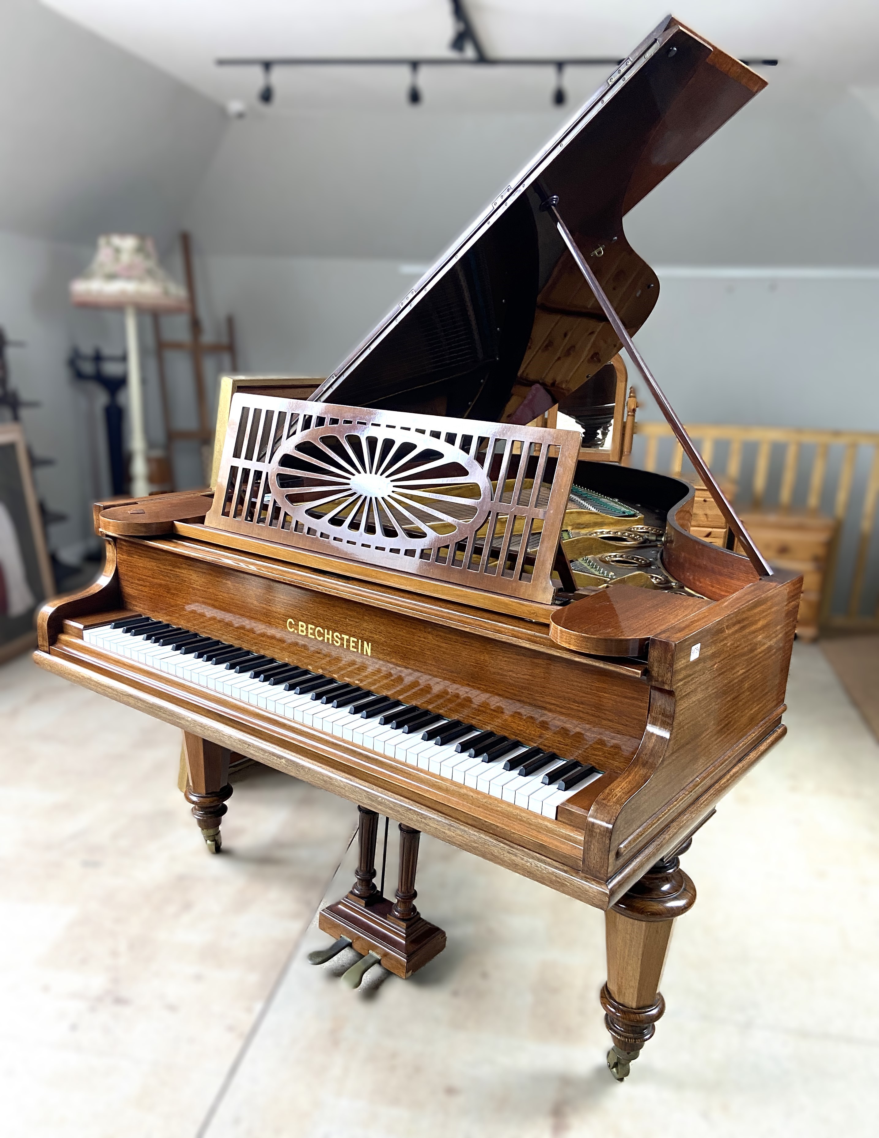 A fine Bechstein Model A rosewood cased grand piano, circa 1910/11 Serial number : 94948, with a - Image 2 of 8