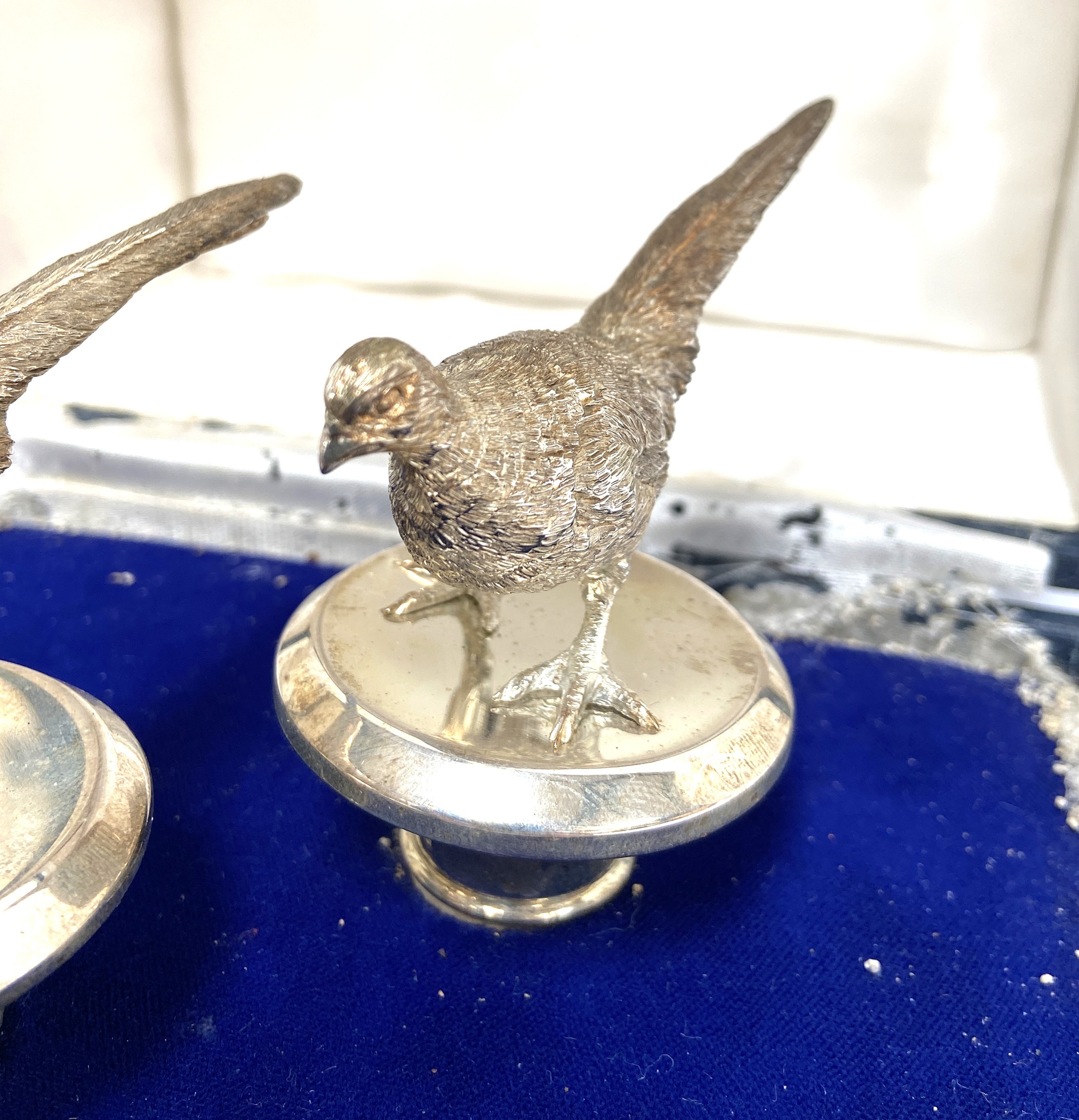 A pair of silver novelty bottle stoppers, with Cock Pheasant terminals, hallmarked London, 1982, - Image 6 of 7