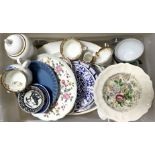A mixed lot of ceramics, including a Wedgwood style leaf plate, assorted eggshell porcelain, a