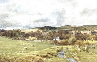 B. GALBRAITH, Scottish (XX), A Borders Lanscape, watercolour, signed LR: B. Galbraith, 98, 23cm x