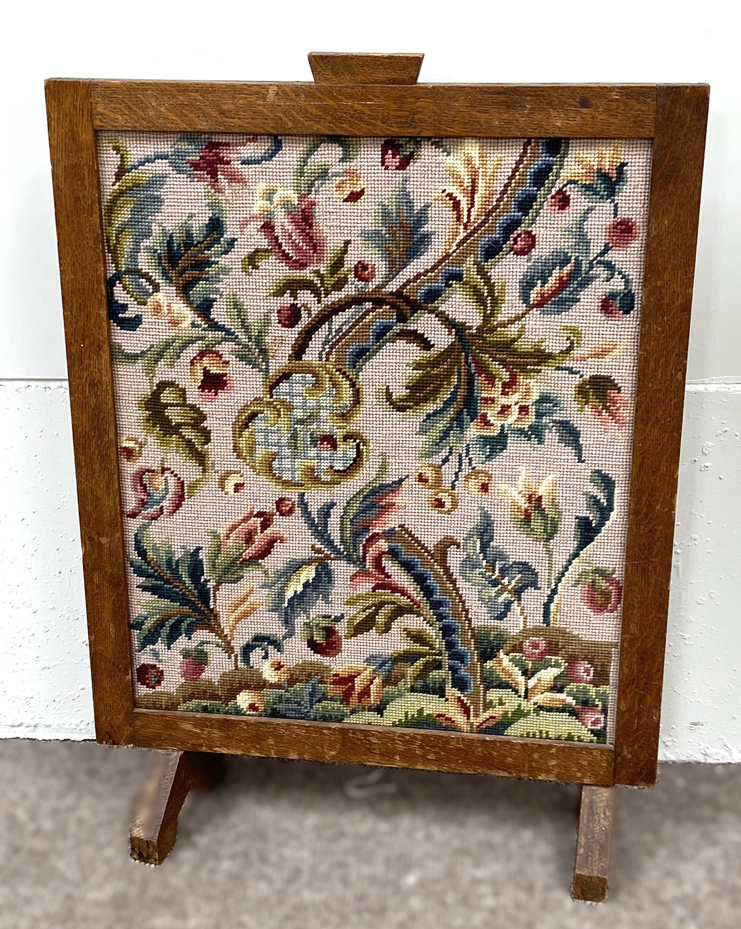 A Victorian decorative tapestry inset tea tray, with brass side handles; also a tapestry inset - Image 6 of 7