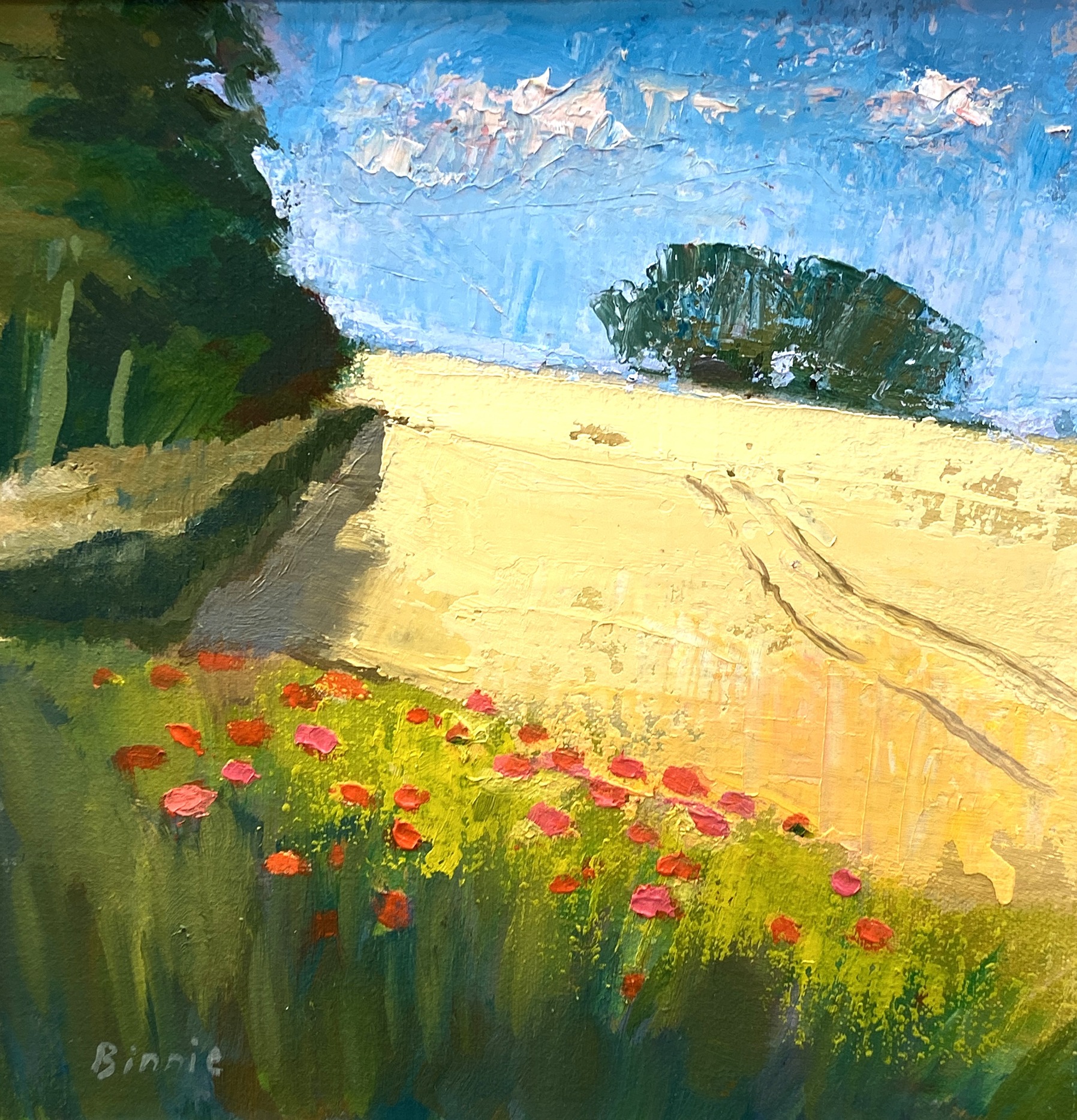 ANDREW BINNIE, Scottish (1935-), Three Landscapes,  acrylic, including an Autumn cornfield; Kelso - Image 6 of 8