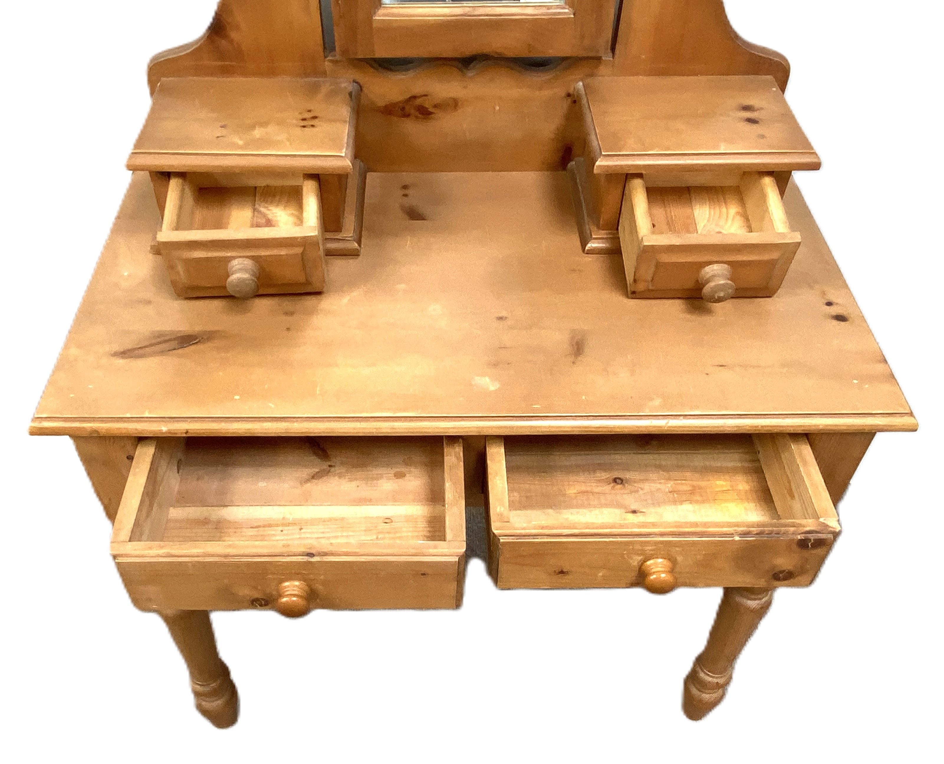 A late Victorian bleached wood washstand, with a single long drawers and cupboard under, 92cm - Image 5 of 5