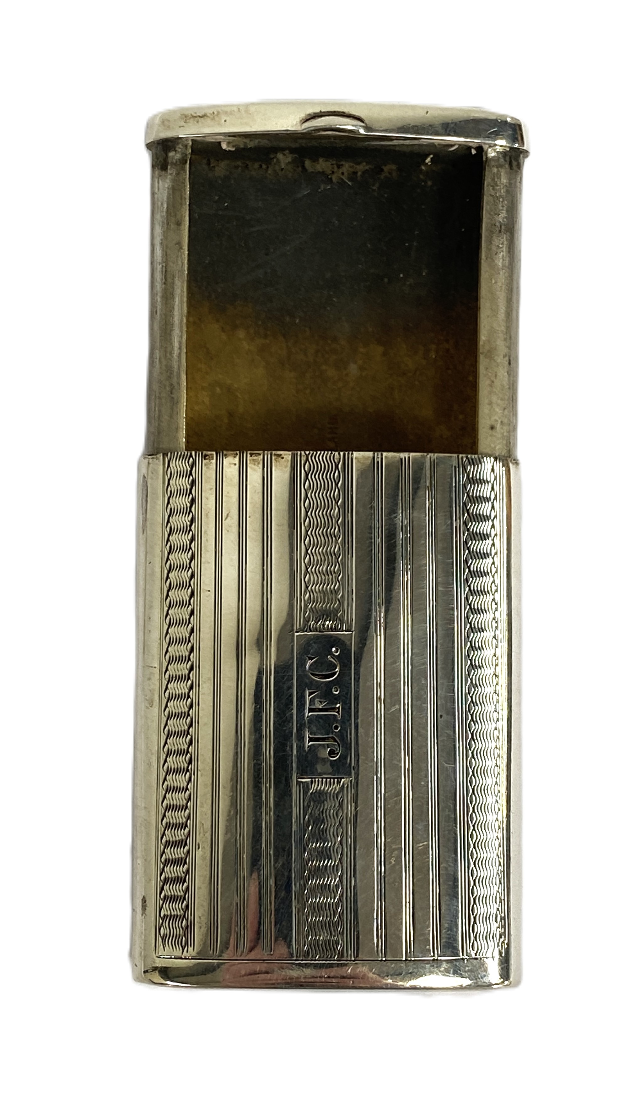 A George III silver etui case, London 1802, of tapered form; also an unusual oval vesta case, with - Image 3 of 6