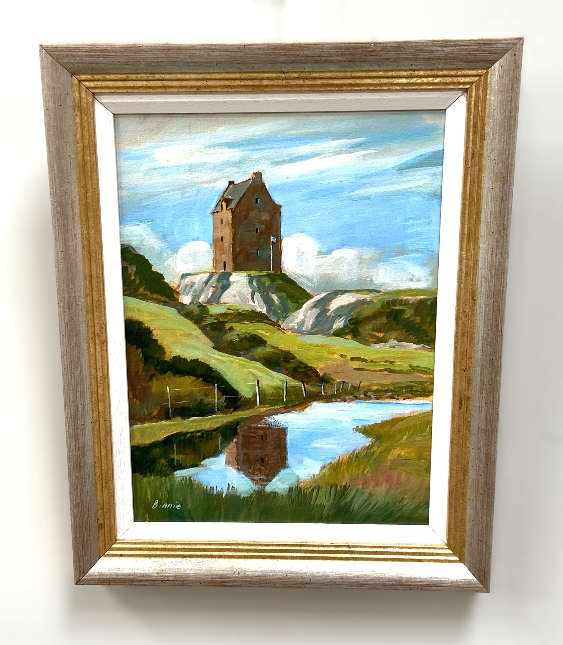 ANDREW BINNIE, Scottish (1935-) Three landscapes, including Smailholm Tower,  signed LL: Binnie, - Bild 3 aus 10