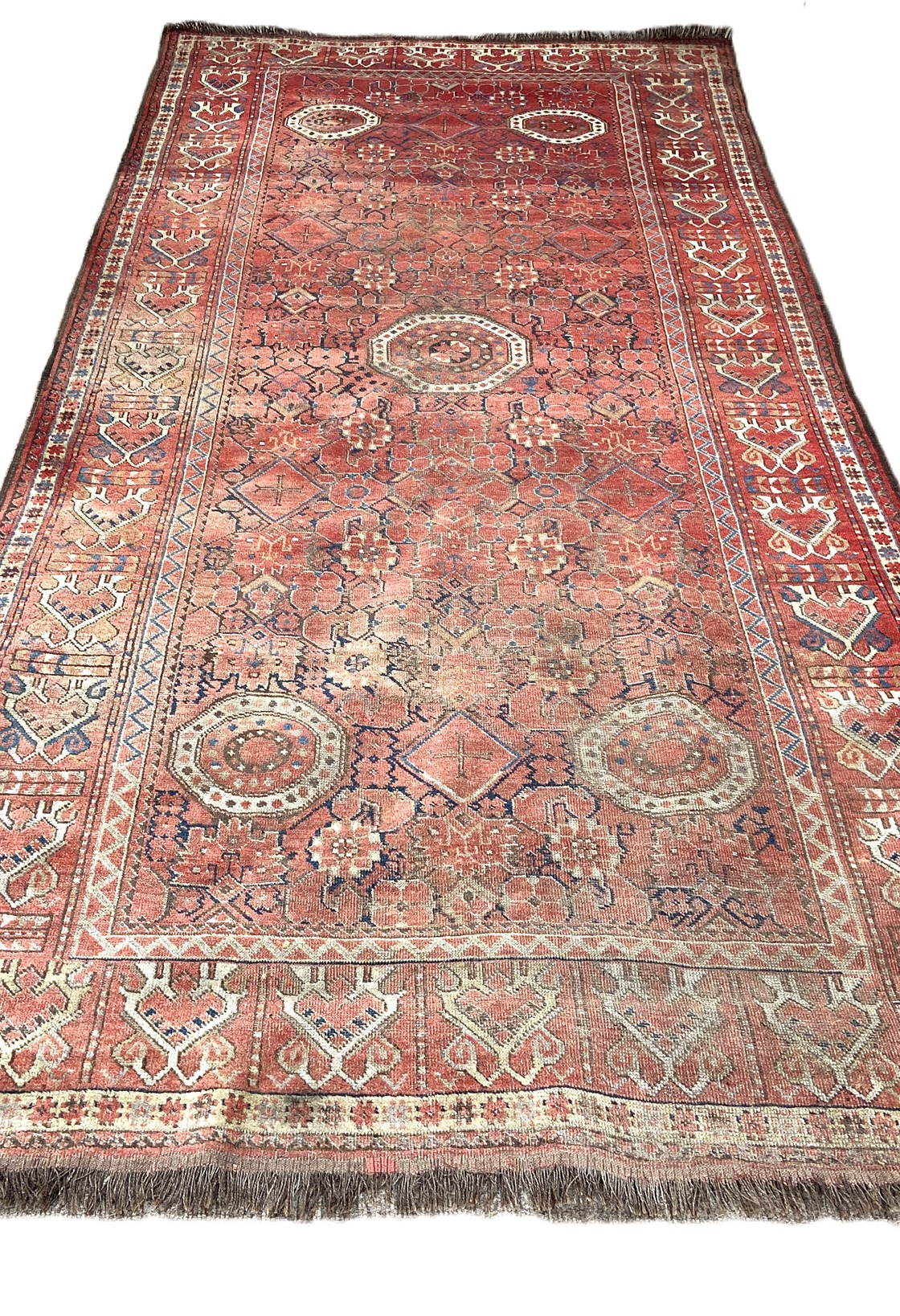 An interesting Beshir Kelleh carpet, probably Turkmenistan, circa 1900, the central field with