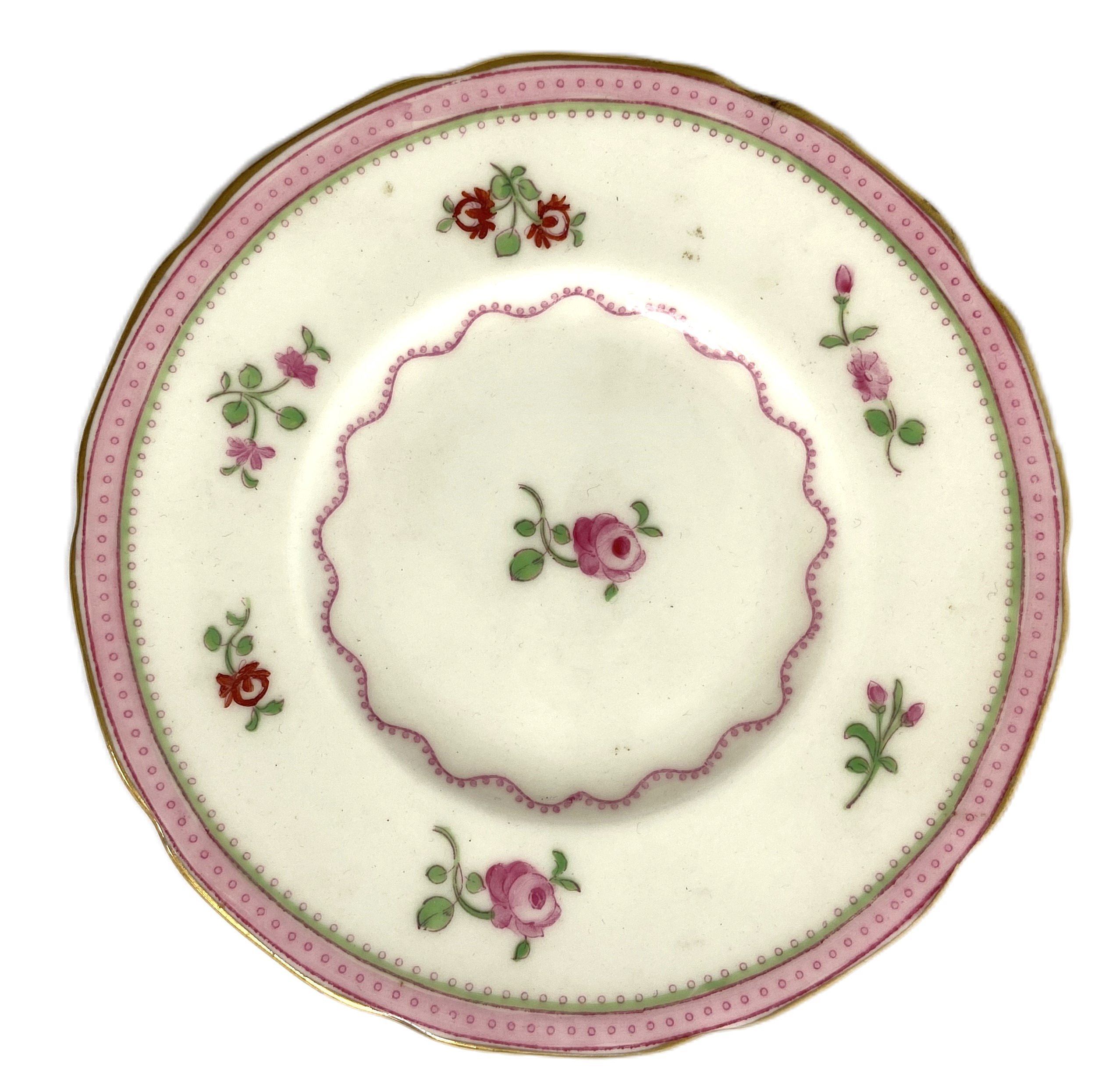 A Dresden porcelain part tea service, decorated with flowers, including a tray and other similar - Image 9 of 10