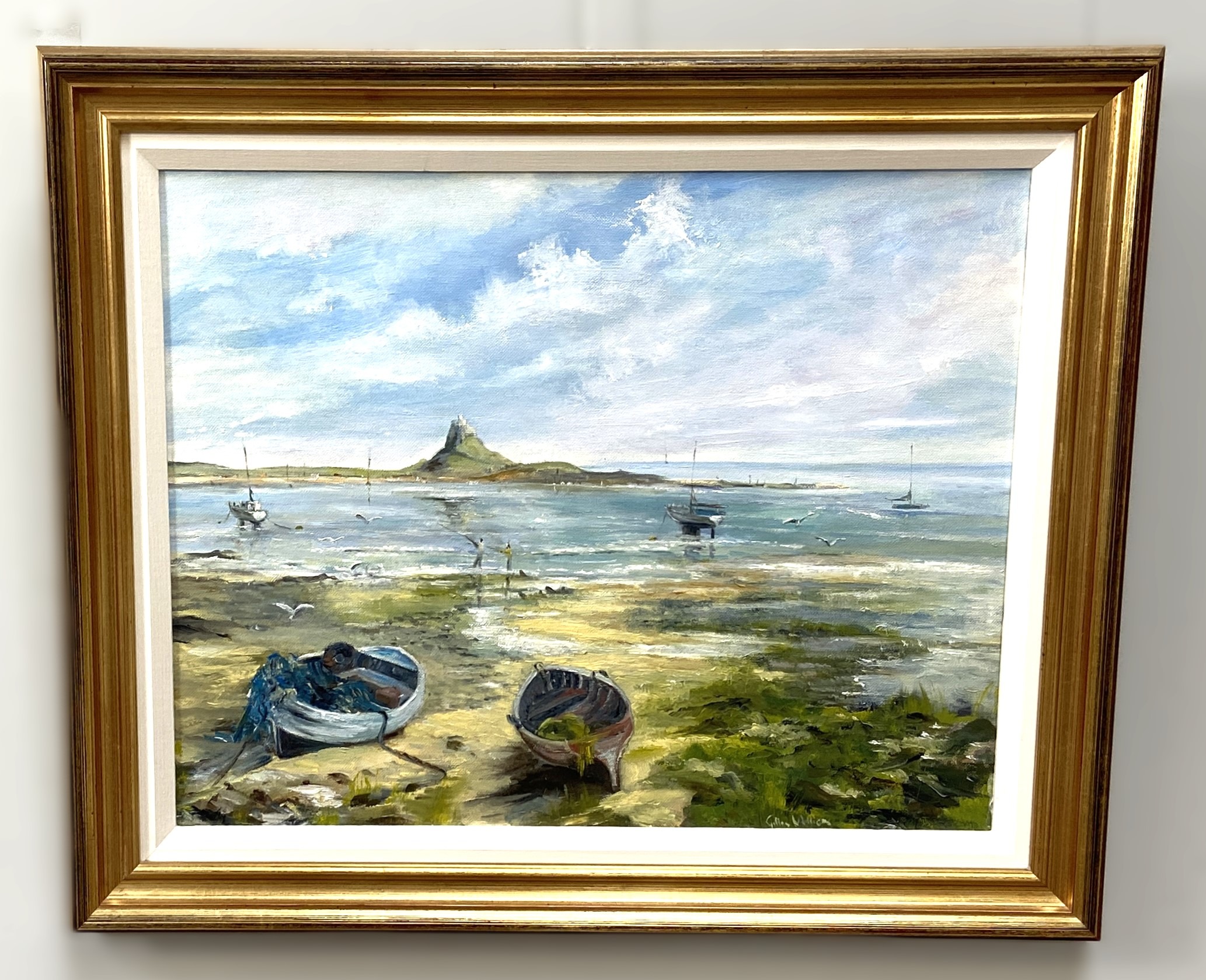 Five paintings including GILLIE WILLIAMS, British (XX/XIX), Lindisfarne,  Oil on board, signed LR; - Image 12 of 13