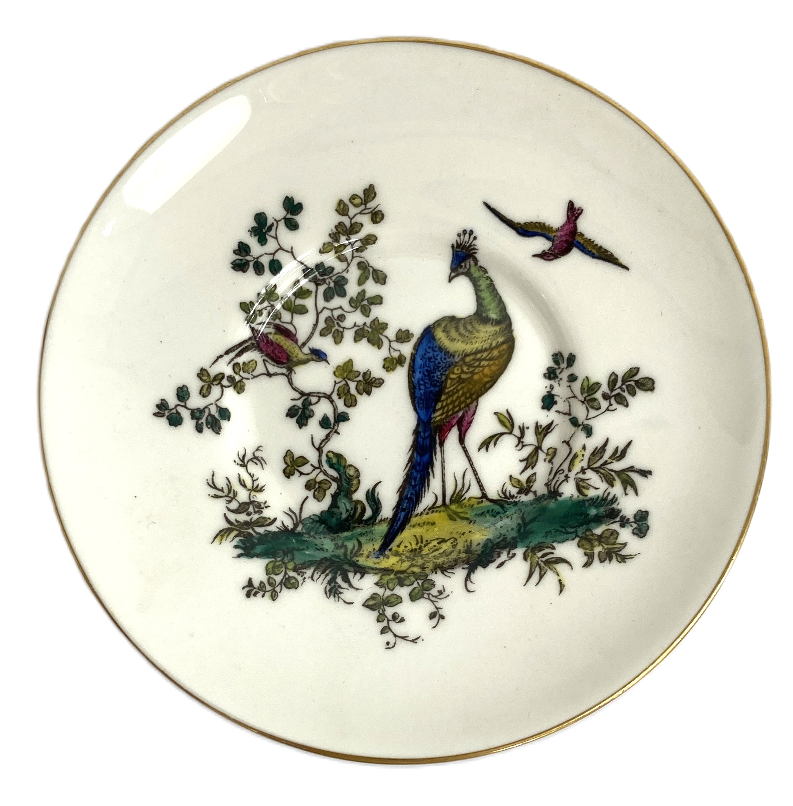 A Royal Worcester bone china part coffee service, decorated with peacocks and pheasants, with 12 - Image 7 of 8